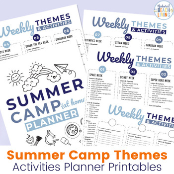 Summer Camp Themes and Activities Planner Printables | TPT