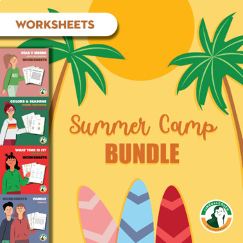 Preview of Summer Camp Bundle Worksheets in Spanish