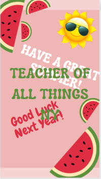 Preview of Summer Card for students Good Luck Next Year