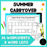 Summer Carryover Homework Home Practice Activity Worksheet