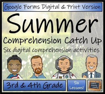 Preview of Summer Catch Up Comprehension Activity Bundle Digital & Print | 3rd & 4th Grade