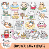 Summer Cats Cliparts, Cute kitten clip art, Fun, Beach, Va