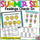 Summer Character SEL Feelings Emotions Daily Check-in Activity