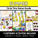 Summer Circle Time Games for Preschool for Letters, Number