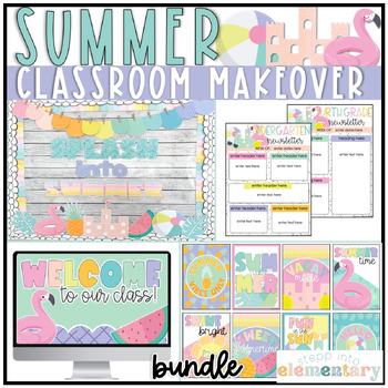 Preview of Summer Classroom Makeover Bundle | May Classroom Decor | End of the Year