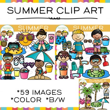Preview of Kids Fun in the Summer Clip Art