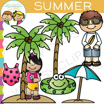 Kids Fun in the Summer Clip Art by Whimsy Clips
