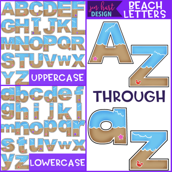 Preview of Alphabet Letters Clip Art - Beach Letters {jen hart Clip Art}