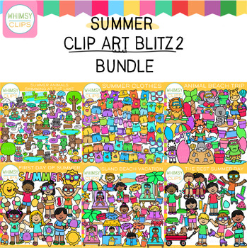 Preview of Summer Clip Art Blitz 2 Bundle