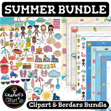 Summer Clip Art and Borders Bundle Season Beach Holiday {C