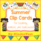 Summer Clip Cards For Counting, Addition, and Subtraction