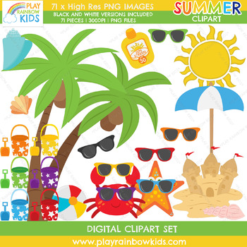 Summer Season Clipart by PlayRainbowKids | Teachers Pay Teachers