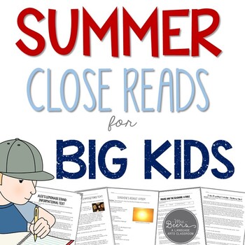 Preview of Summer Close Reading Passages with Comprehension Questions