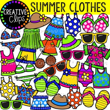 Preview of Summer Clothes Clipart {Creative Clips Clipart}