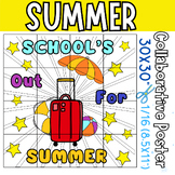 Summer Collaborative Coloring Poster 'School's Out for Sum