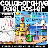 Summer Collaborative Pixel Poster Coloring by Number - How