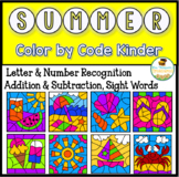 Summer Coloring Pages Color By Code Kindergarten