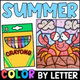 Summer Color By Letter - Letter Recognition Practice