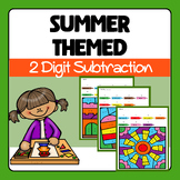 Summer Color By Number 2 Digit Subtraction with Regrouping
