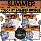 Summer Color By Number Activities for Middle School Math B