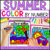 Summer Color By Number Addition & Subtraction within 10 En