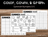 Summer Color, Count, and Graph Numbers 0-5