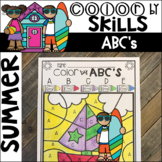 Summer Color by Code ABC's  (Uppercase and Lowercase)