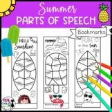 Summer Color by Code Parts of Speech Bookmarks - Last Day 