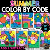 Summer Color by Code | Addition and Subtraction to 10 End 