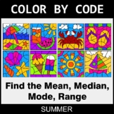 Summer Color by Code - Mean, Median, Mode, Range