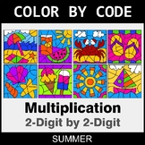 Summer Color by Code - Multiplication: 2-Digit by 2-Digit