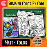 Summer Color by Code | Number Coding | Summer Coloring (No prep)