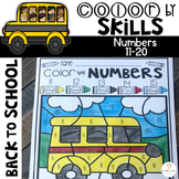 Back to School Activities Color by Code Numbers 11-20 Activities