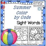 Summer Color by Code Reading Sight Words