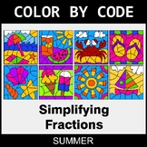 Summer Color by Code - Simplifying Fractions