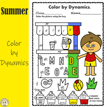 Preview of Summer Color by Dynamics Music Coloring Pages