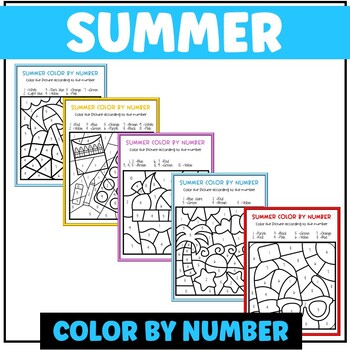 Preview of Kindergarten - Grade 1 | Summer Coloring Activity | Math Review