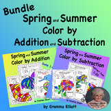 Spring and Summer Color by Addition and Subtraction Basic 
