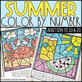 Summer Color by Number - Addition to 10 and 20