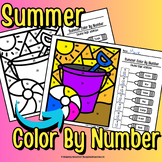 Summer Color by Number Double Digit Addition with Regroupi