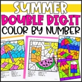 Summer Color by Number Pictures Double Digit Addition & Su
