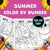 Summer Color by Number | Roll and Color Dice Game | End of