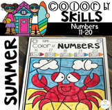 Summer Color by Code Numbers 11-20 Activities