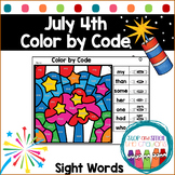 Summer Color by Sight Word Coloring Pages | 4th of July Ac