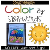 Summer Color by Sight Words