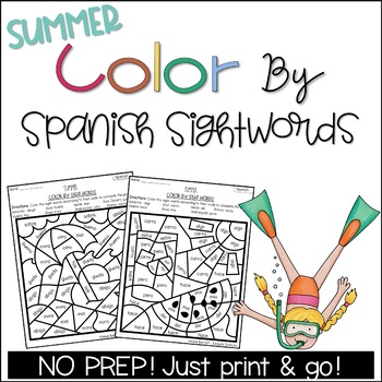 Preview of Summer Color by Spanish Sight Words