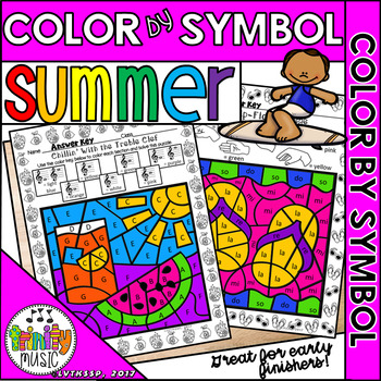 Preview of Summer Color by Symbol (for Music)