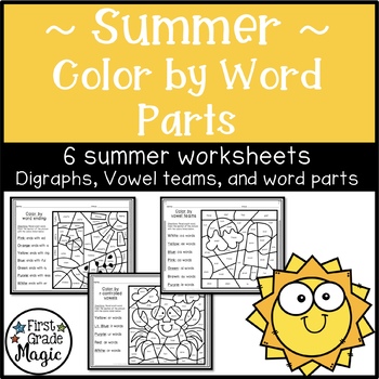 Preview of Summer Color by Word Parts