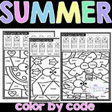 Summer Color by code / Grammar activities
