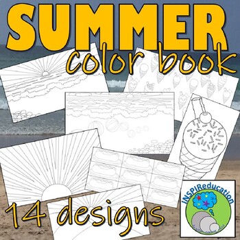 Download Summer Coloring Book 14 Different Designs Within Summer Theme Print And Color